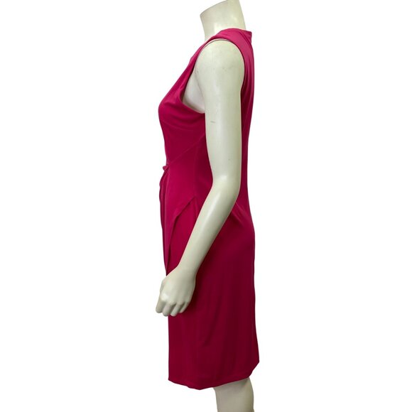 Taylor Sleeveless Hot Pink Ruched Sheath Dress Knee-Length Womens‎ Elegant 10 - Picture 6 of 8